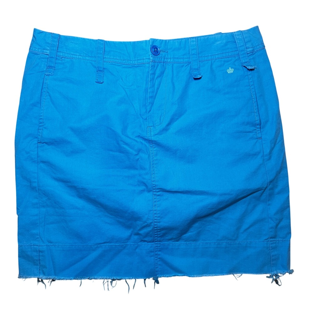 G1 Goods Utility Bessie Skirt Womens 8 Blue Cotton Twill Chino Frayed Hem NWOT